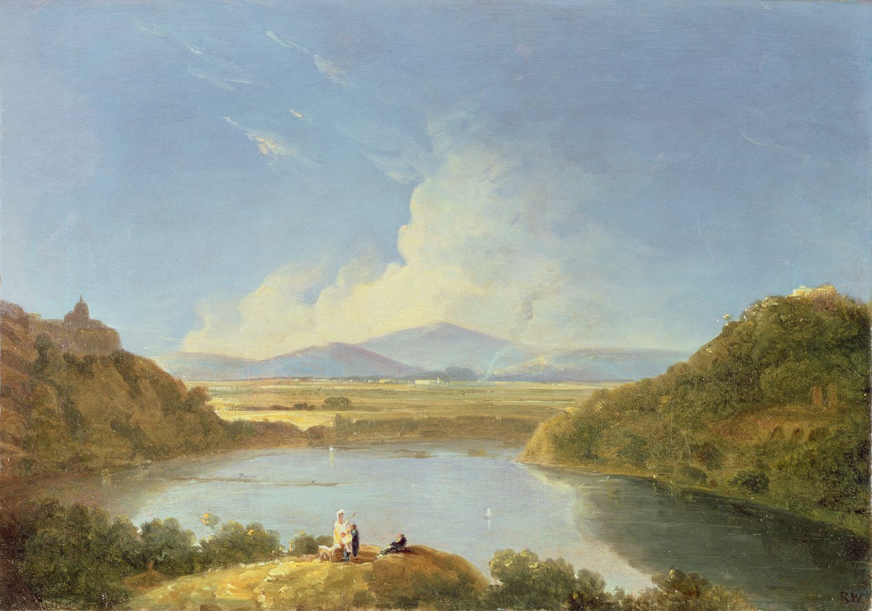 Lake Albano (olja på duk) av Richard Wilson
