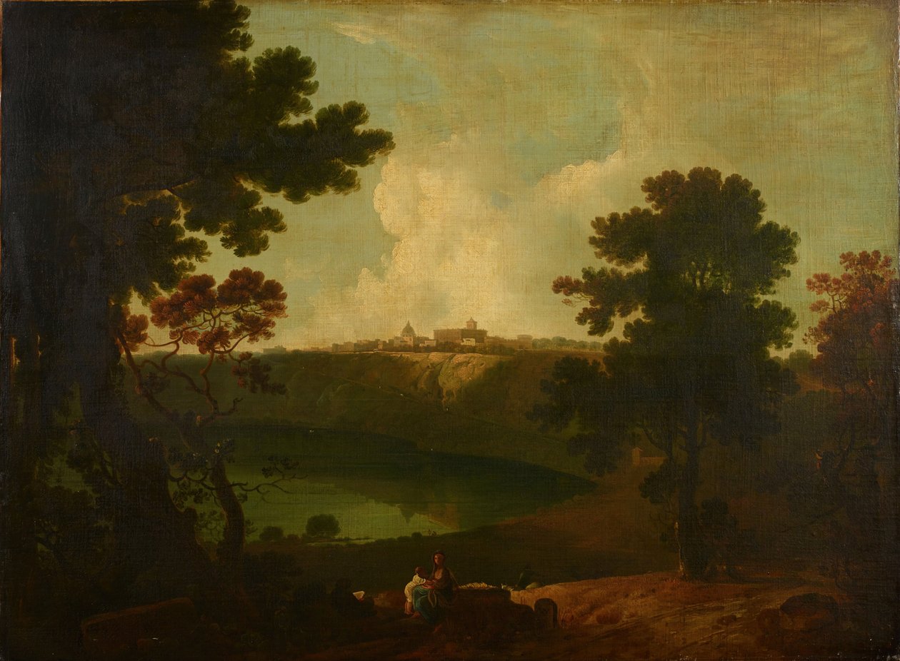 Albanosjön och Castel Gandolfo, 1800. av Richard Wilson