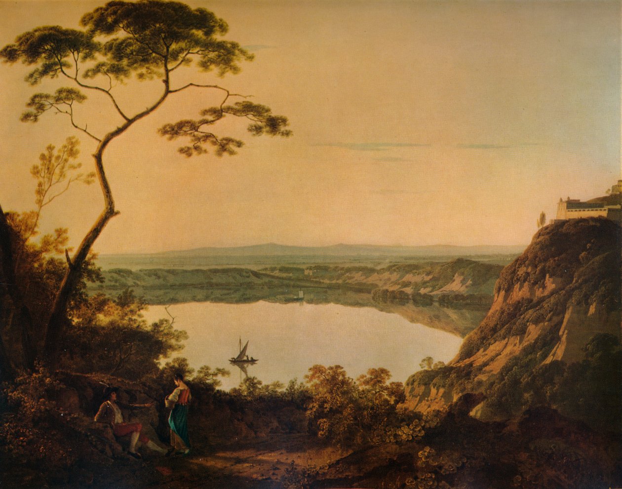 Lake of Nemi, c1761, 1938 av Richard Wilson