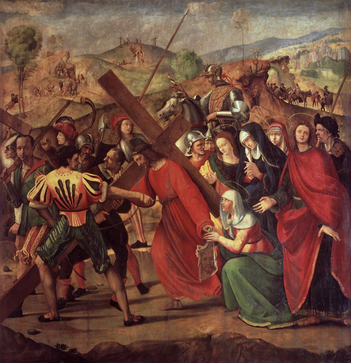 Processionen till Golgata, ca 1505 (olja på duk överförd från trä) av Ridolfo , Il Ghirlandaio