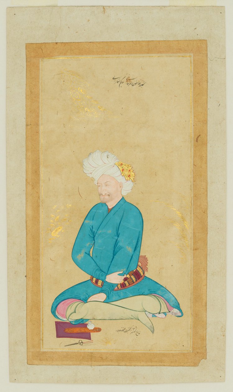 Porträtt av Hakim Shifaeh, 1628-29 av Riza i Abbasi