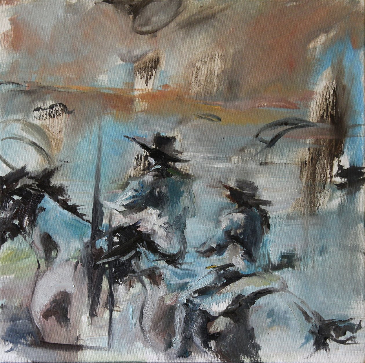 Blue Riders Overlap, 2015 (akvarell) av Rob D Davies