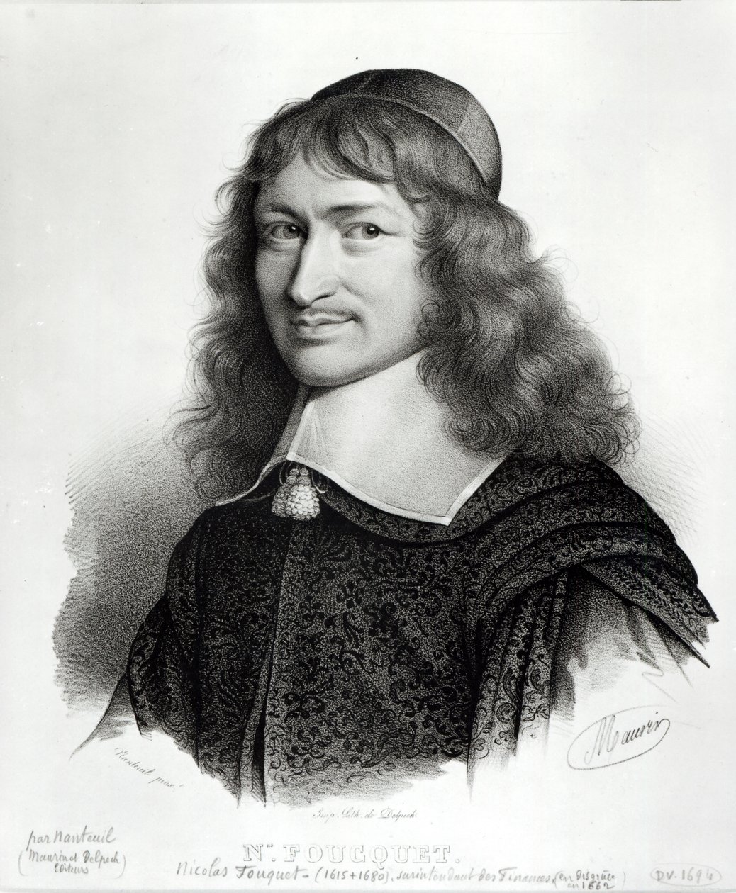 Porträtt av Nicolas Fouquet (1615-80) graverat av Maurin av Robert Nanteuil
