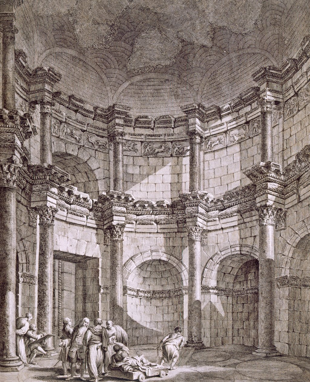 Jupiters tempel, från "Ruinerna av kejsar Diocletianus palats vid Spalatro i Dalmatien", publicerad 1764 av Robert Adam