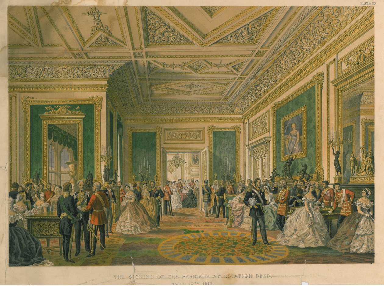 Undertecknandet av äktenskapsbeviset, 1863 av Robert Charles Dudley