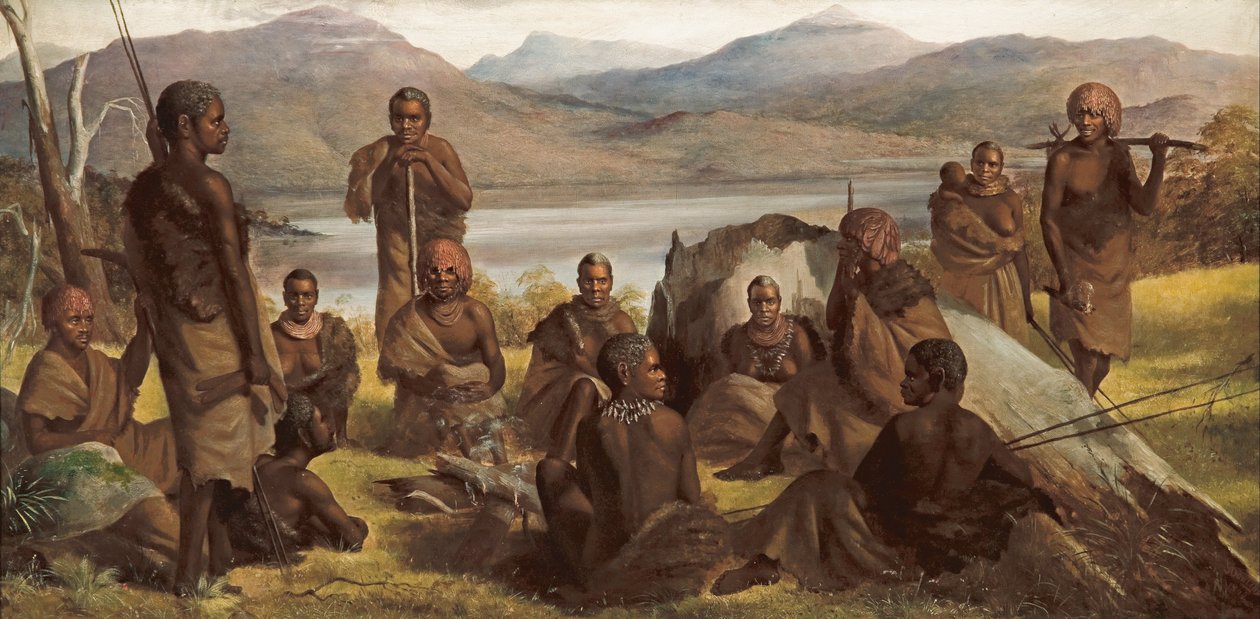 Grupp infödda i Tasmanien av Robert Dowling