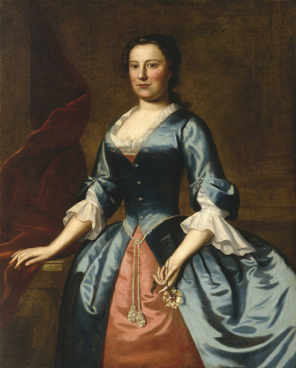 Porträtt av fru Samuel McCall, Sr. av Robert Feke