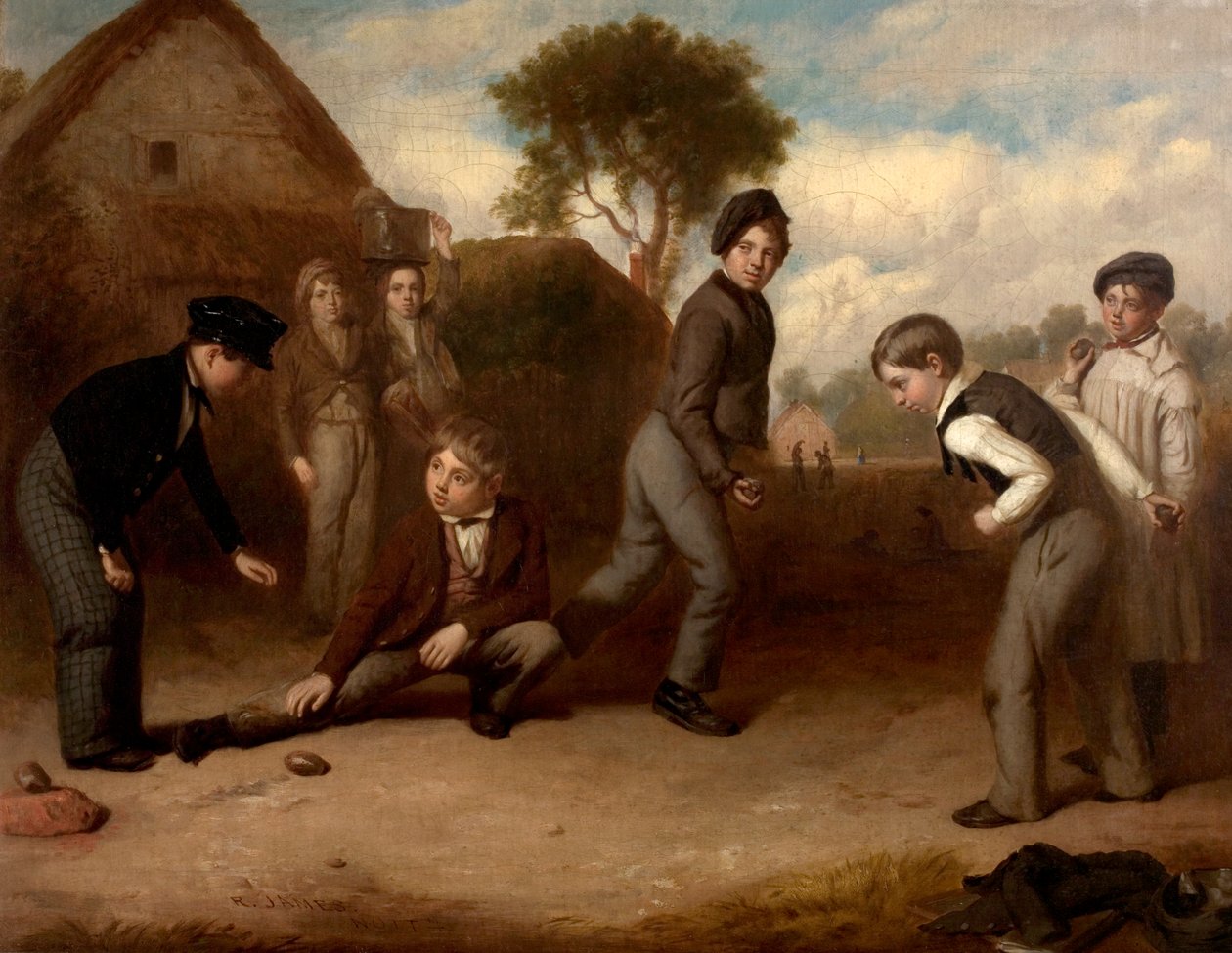 Pojkar som spelar Duckstone, ca 1845 av Robert James
