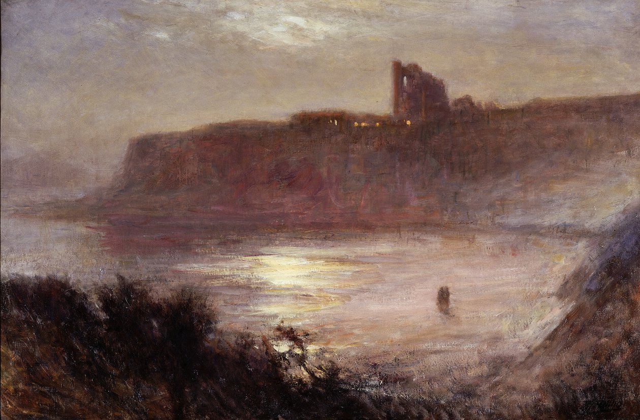 Moonlight - Tynemouth Priory, ca 1922 av Robert Jobling