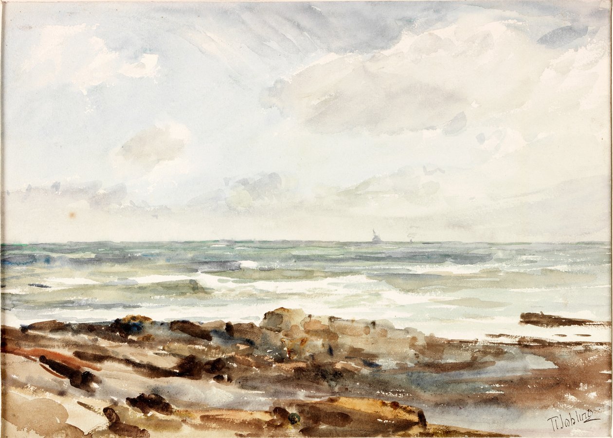 Seascape (akvarell (tvätt) på papper) av Robert Jobling