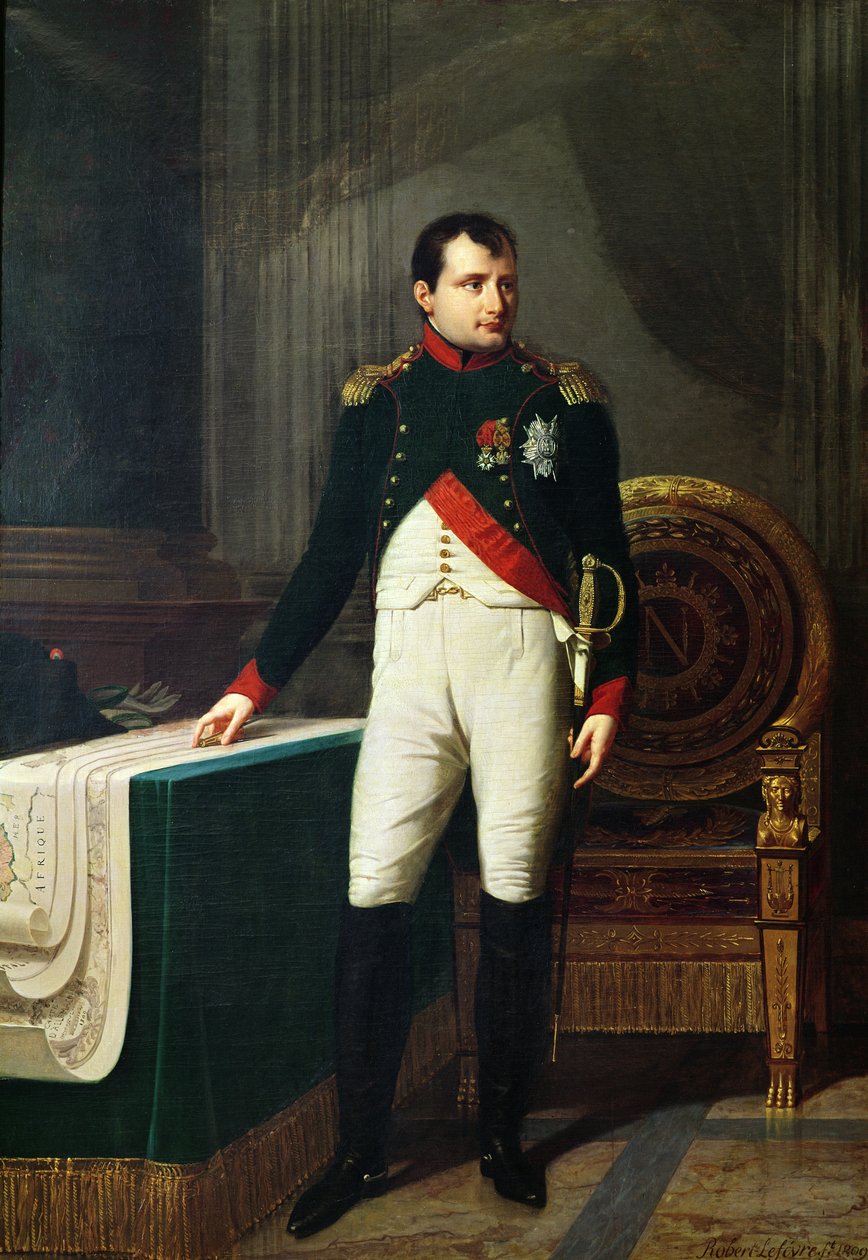 Porträtt av Napoleon Bonaparte (1769-1821) 1809 av Robert Lefevre