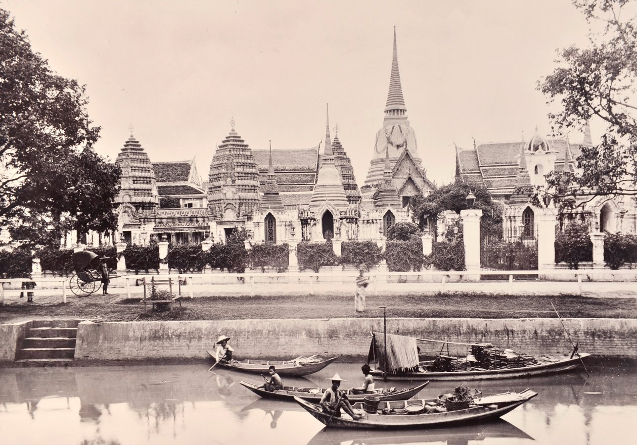 Vy över en kanal i Bangkok, ca 1890 av Robert Lenz