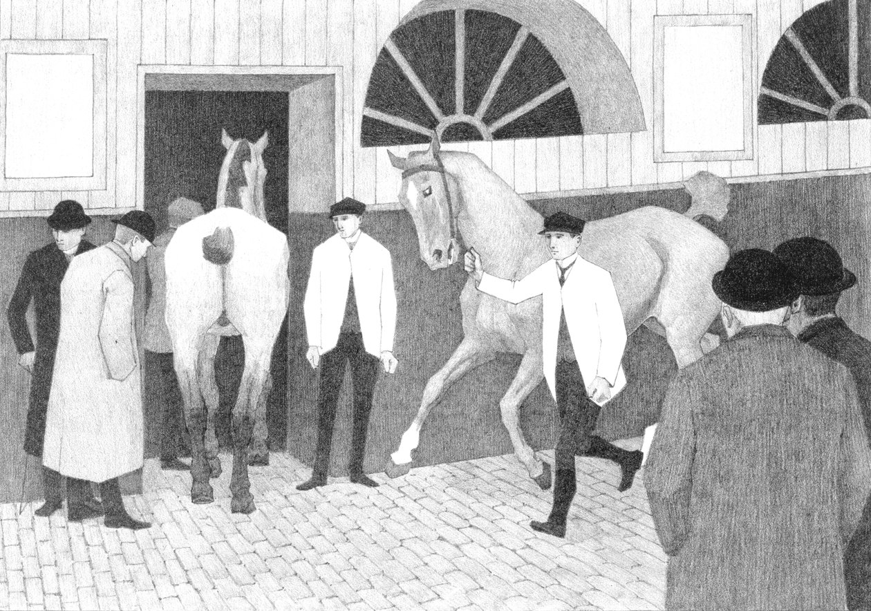 The Horse Mart (Barbican No.1) 1920 av Robert Polhill Bevan