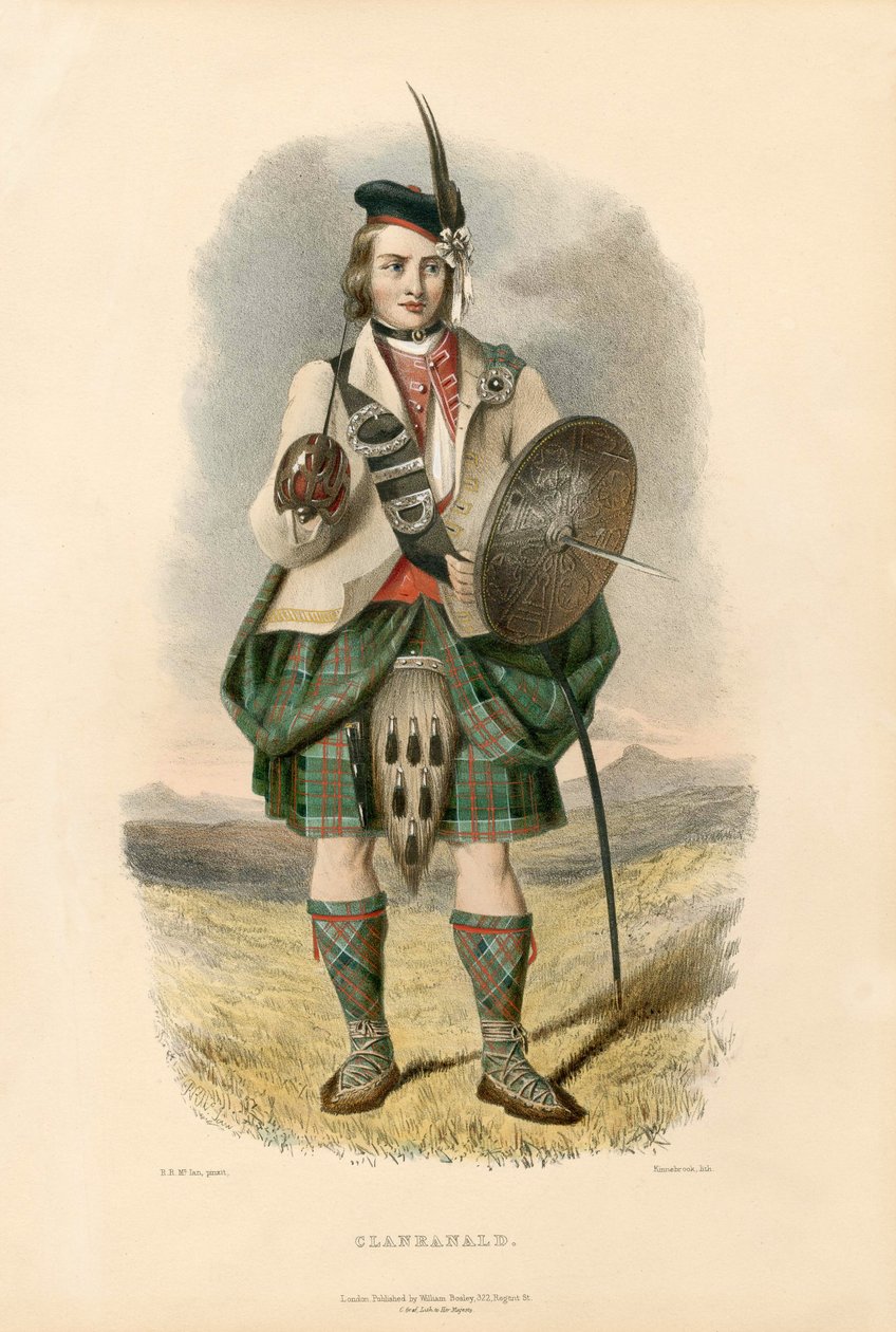 Clanranald, från The Clans of the Scottish Highlands, pub.1845 av Robert Ronald McIan