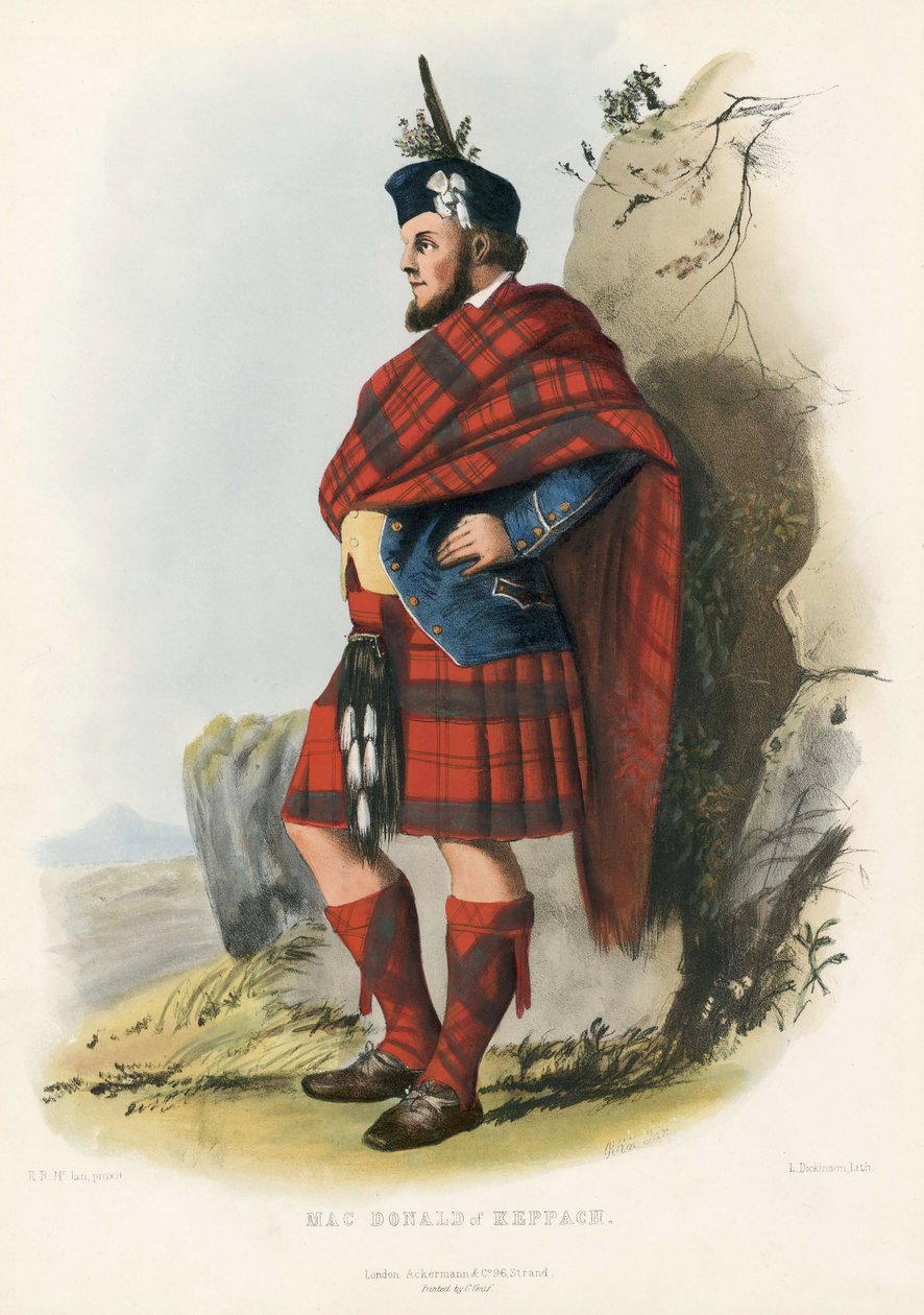 Mac Donald av Keppagh, från The Clans of the Scottish Highlands, pub.1845 av Robert Ronald McIan