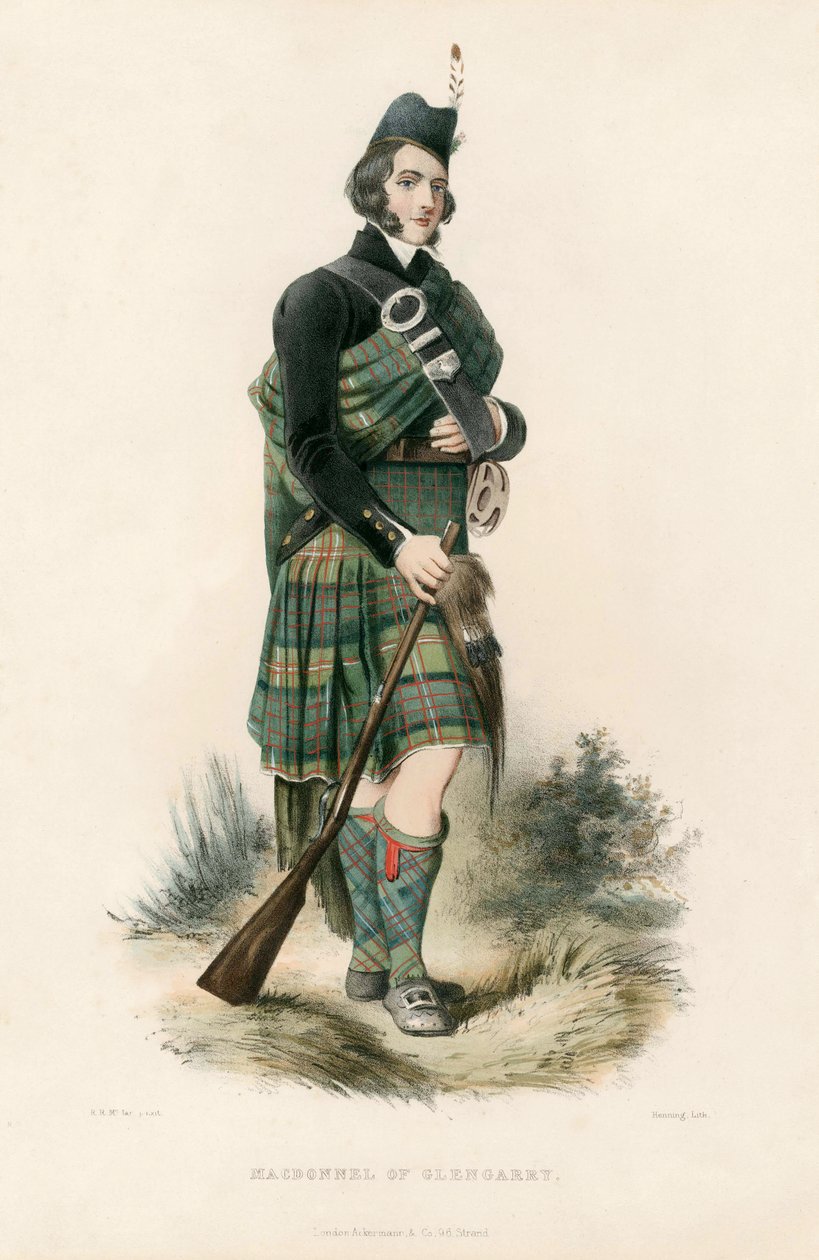 Macdonnell av Glengarry, från The Clans of the Scottish Highlands, pub.1845 av Robert Ronald McIan