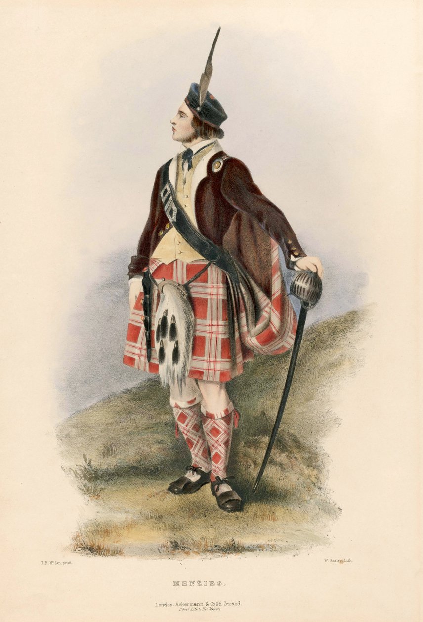 Menzies, från The Clans of the Scottish Highlands, pub.1845 av Robert Ronald McIan