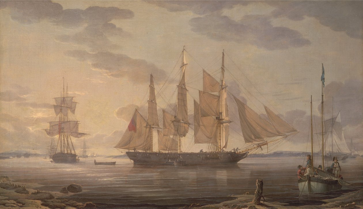 Ships in harbor av Robert Salmon