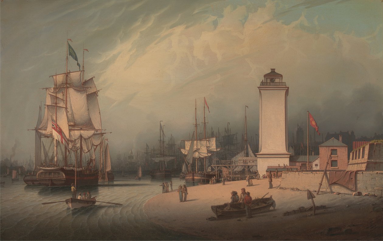 The Low Lighthouse, North Shields av Robert Salmon