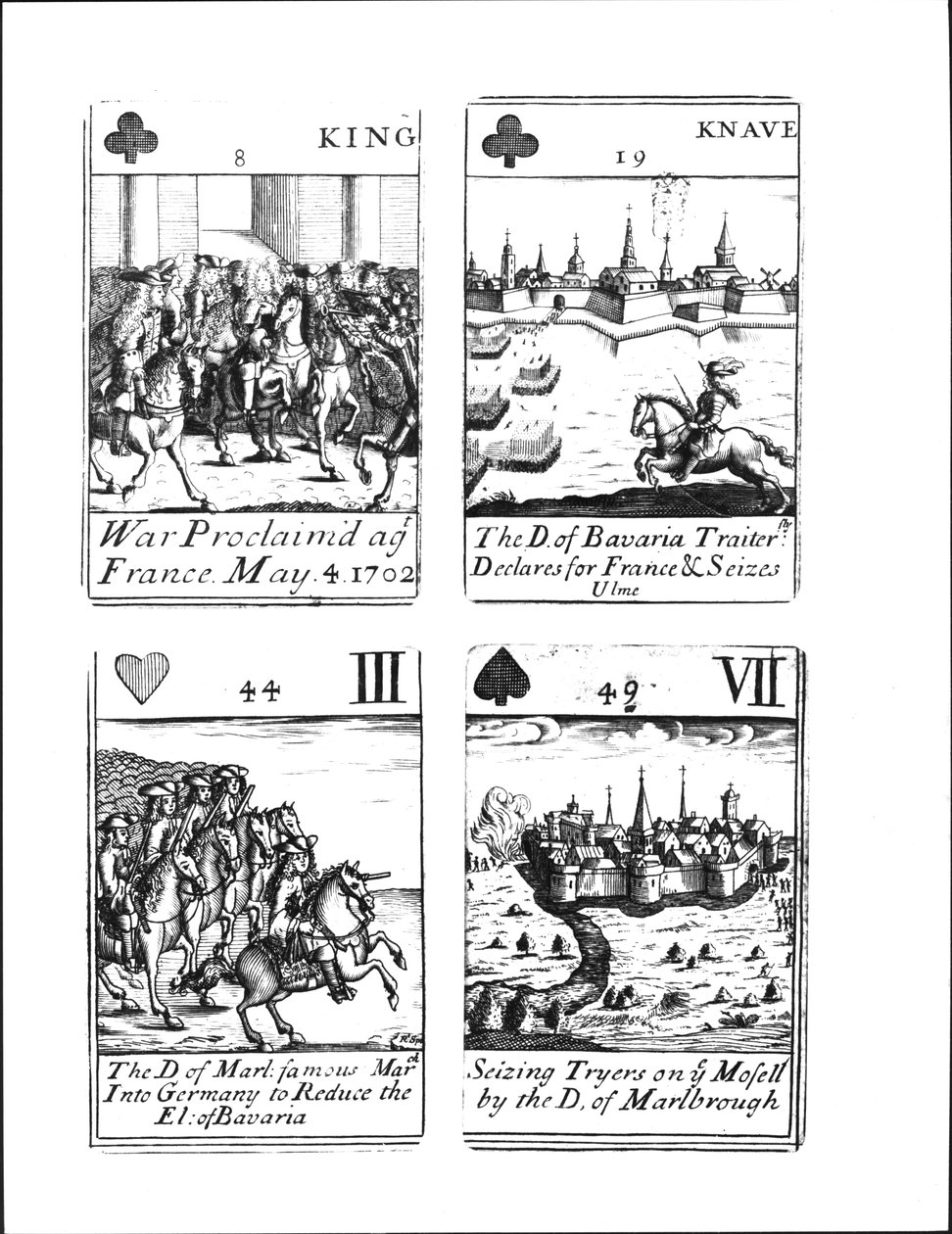 Spelkort till minne av det spanska tronföljdskriget (1702-13) av Robert Spofforth