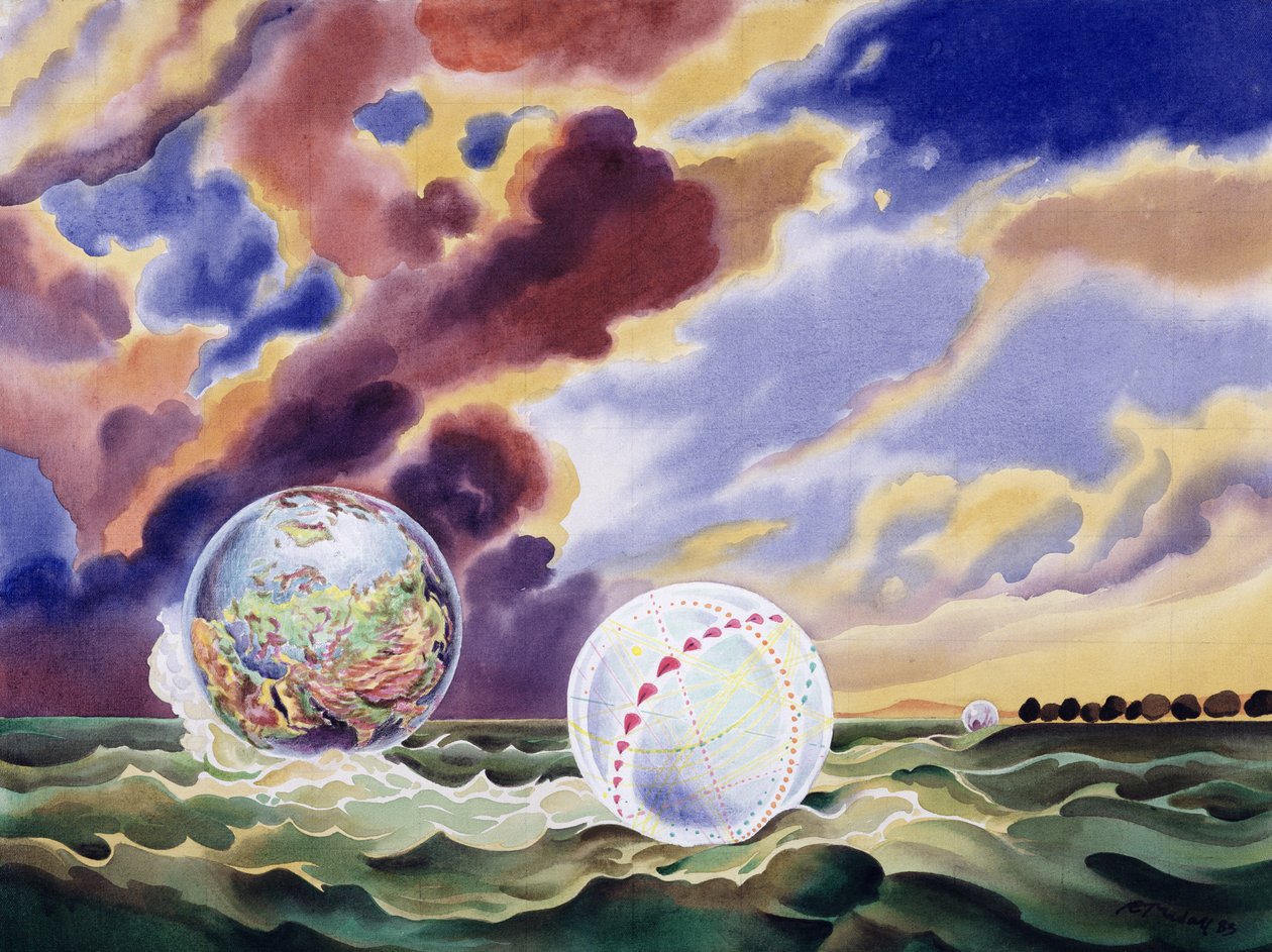 Dream Worlds, 1983 (liquitex på duk) av Robert Tyndall