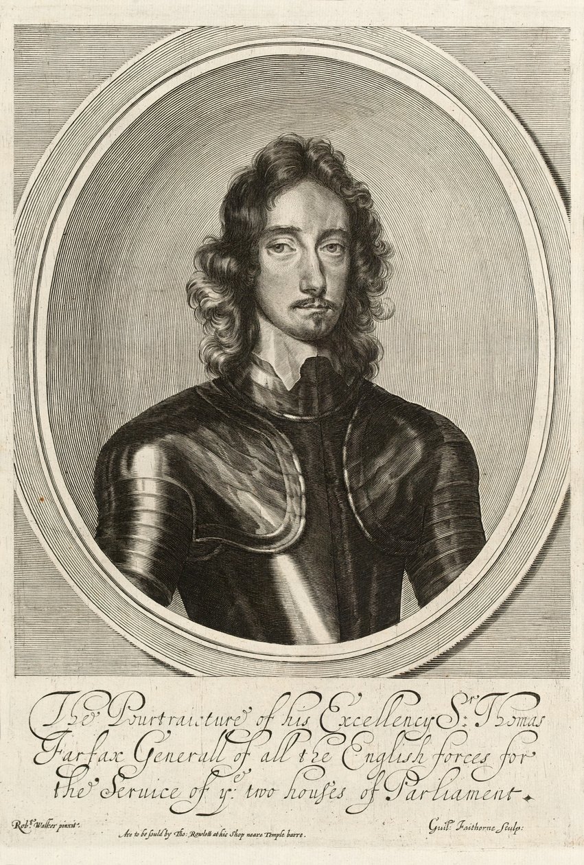 Sir Thomas Fairfax, ca 1645 (gravyr) av Robert (after) Walker
