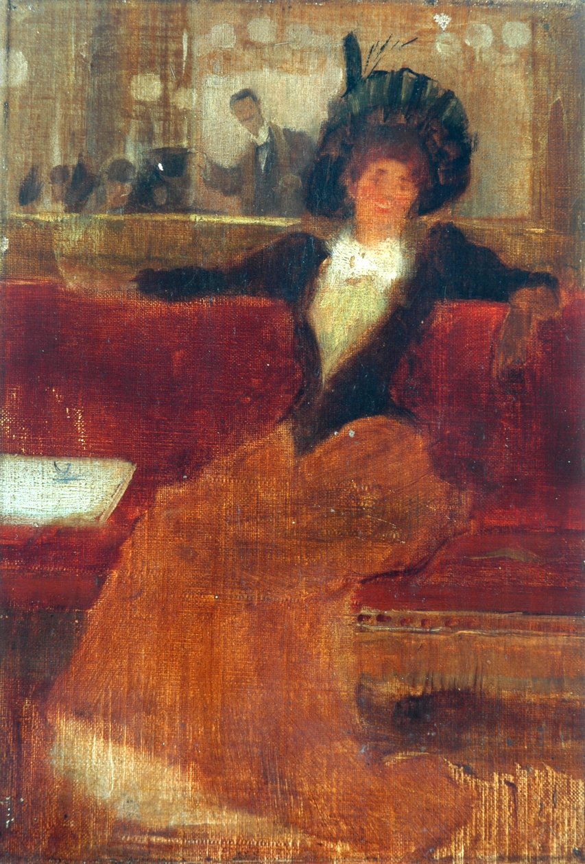 In The Cafe (olja på duk) av Robert Atkinson