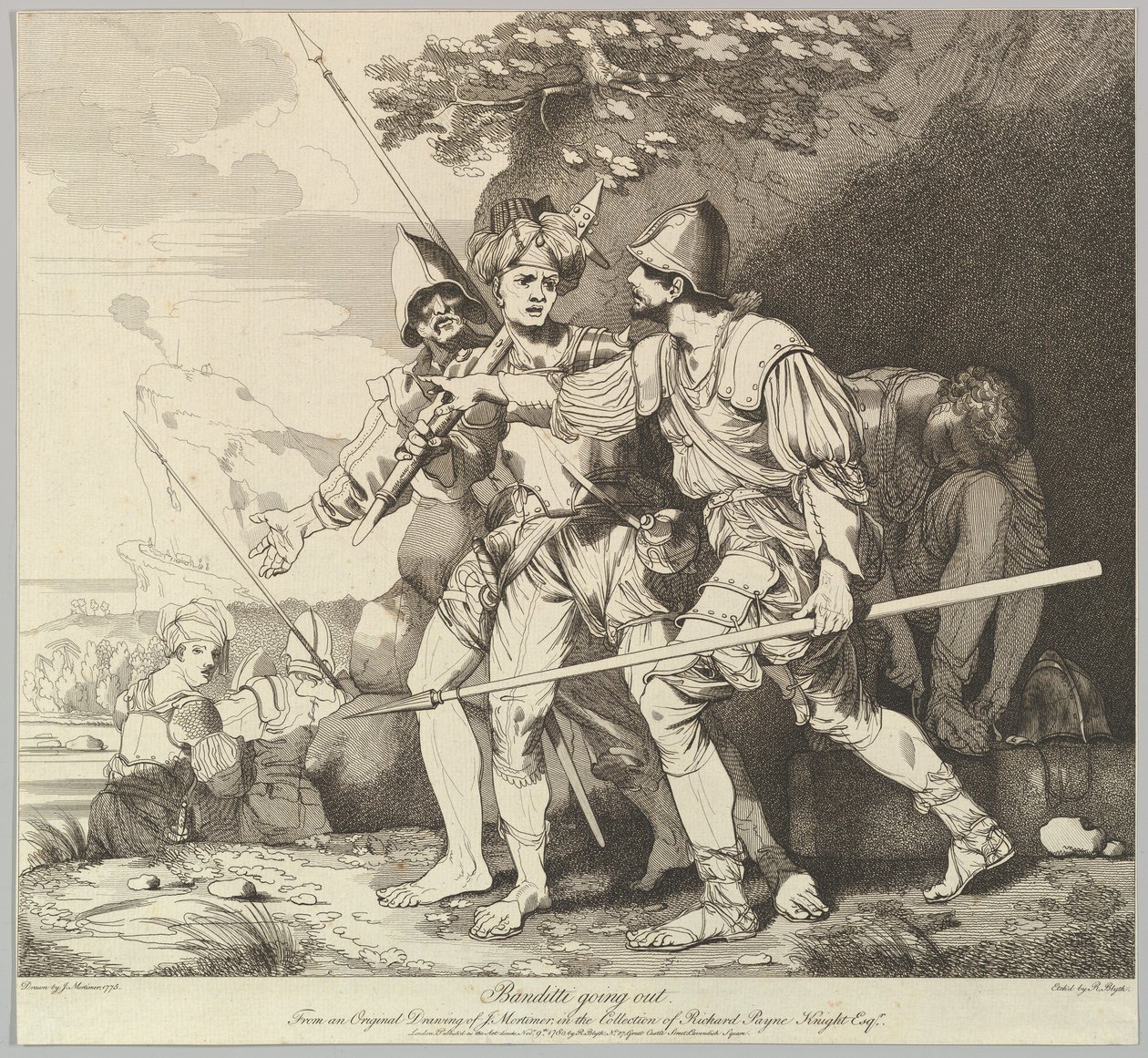 Banditti går ut den 9 november 1780. av Robert Blyth