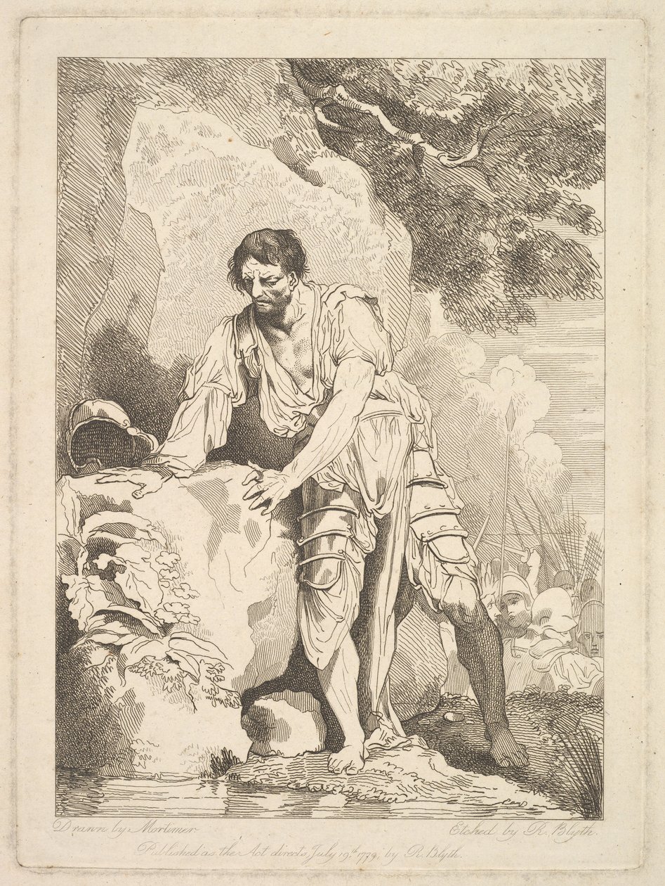 Avgår sårad från strid den 19 juli 1779. av Robert Blyth