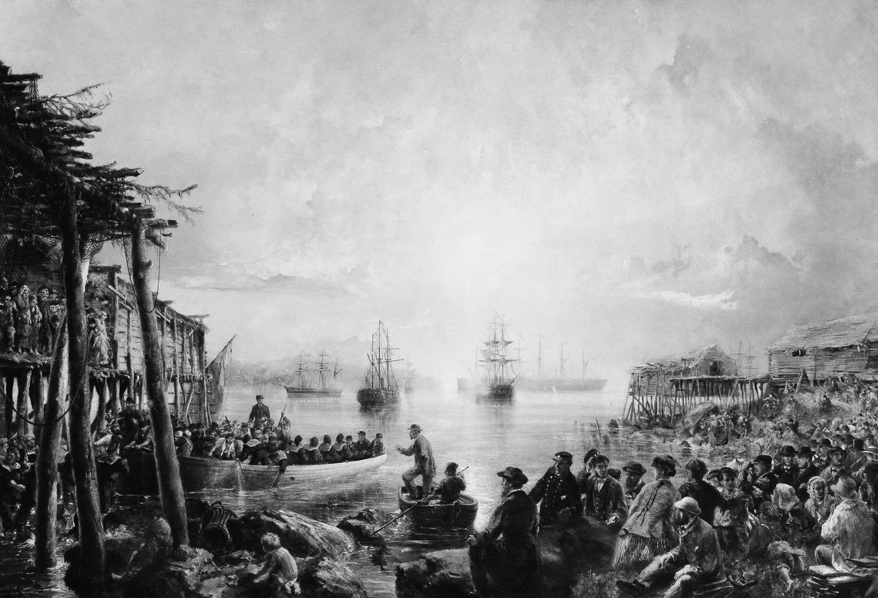 Landning på Newfoundland, ca. 1866. av Robert Charles Dudley