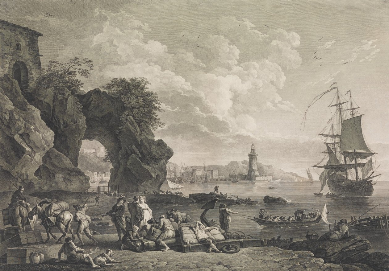 Utsikt över Pausilype nära Neapel, 1785. av Robert Daudet