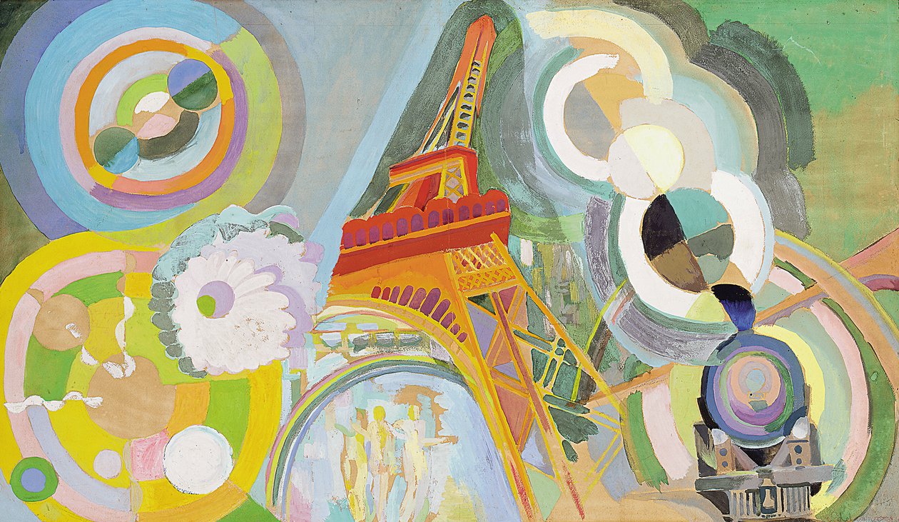 Luft, järnväg och vatten, studie av Robert Delaunay