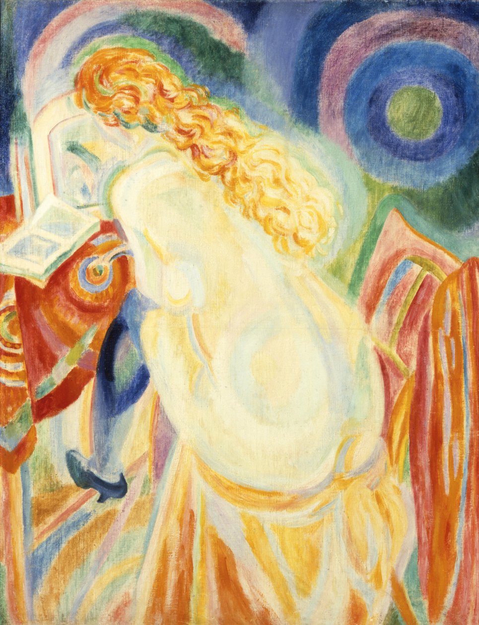 Kvinnlig nakenläsning av Robert Delaunay