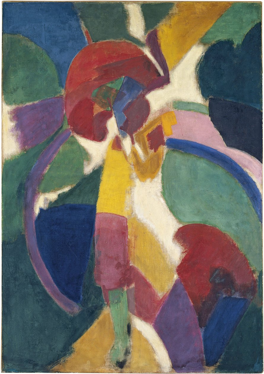 Kvinna med ett parasoll, 1913 av Robert Delaunay