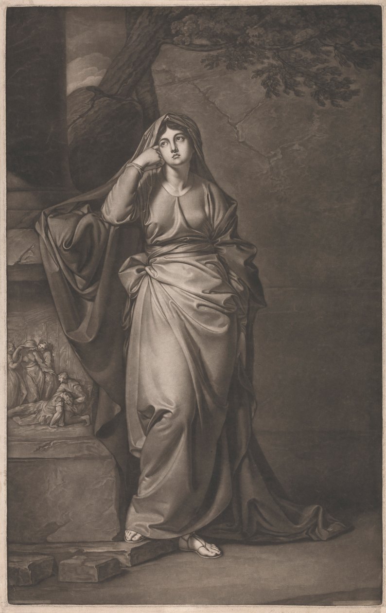 Mrs. Yates som "Melancholy" i "Il Penseroso" av Robert Dunkarton