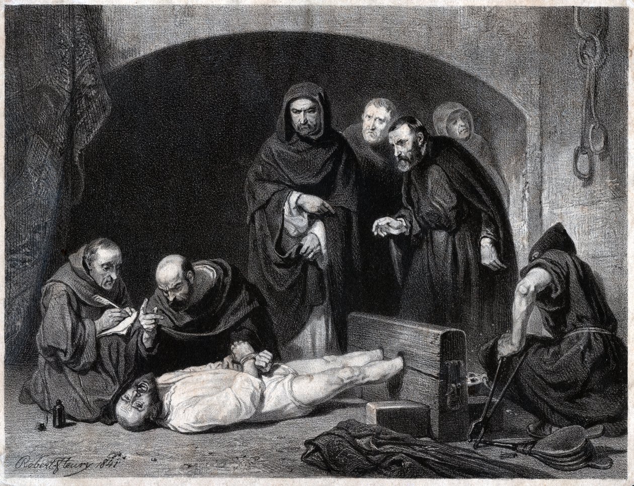 Inkvisitionen under medeltiden. (gravyr av Robert Fleury