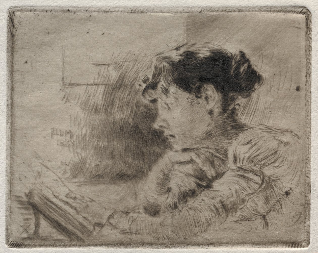 Flickläsning, 1883. av Robert Frederick Blum