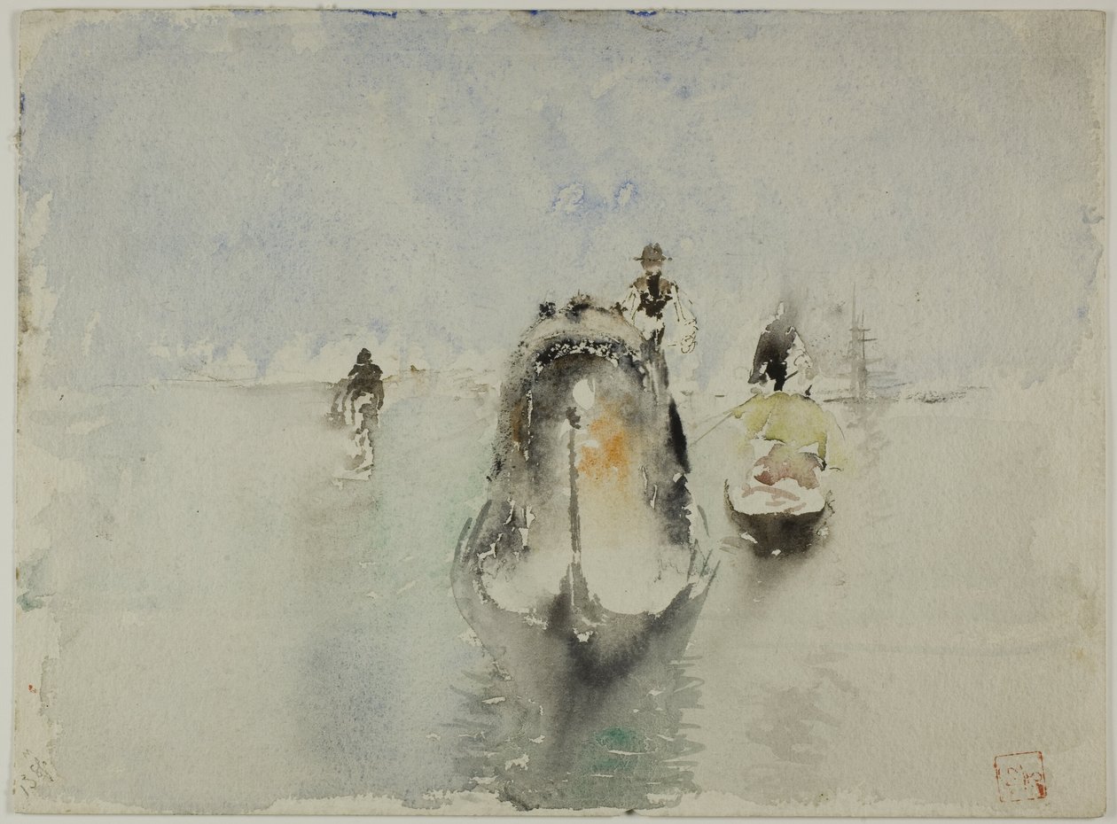 Gondoler, Canal Grande, Venedig av Robert Frederick Blum