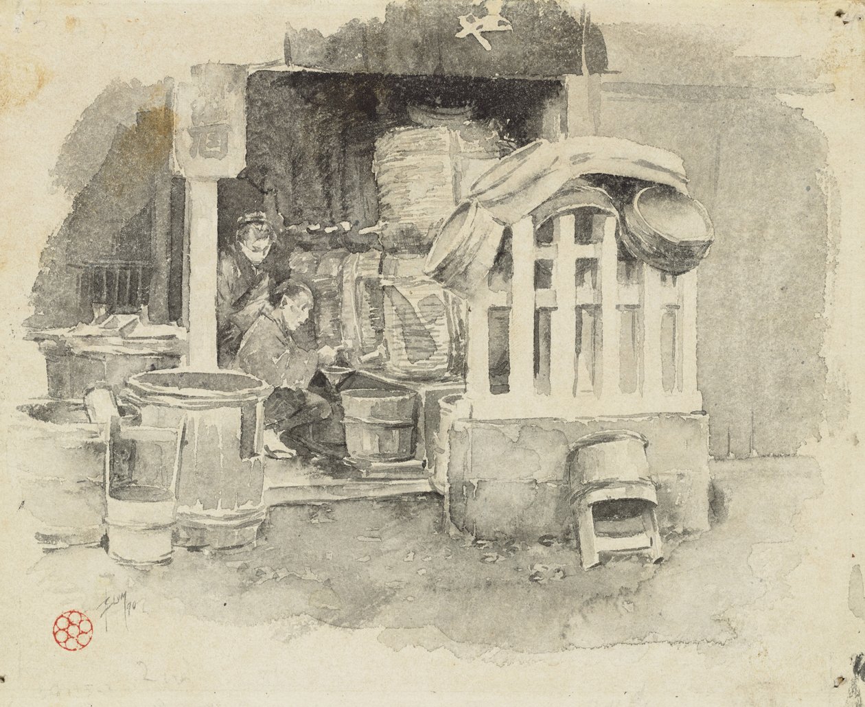 Där Sake säljs, 1890 av Robert Frederick Blum