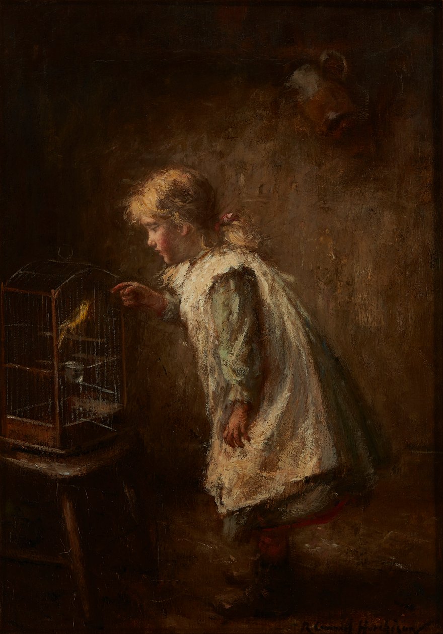 The Pet Canary (olja på duk) av Robert Gemmell Hutchison
