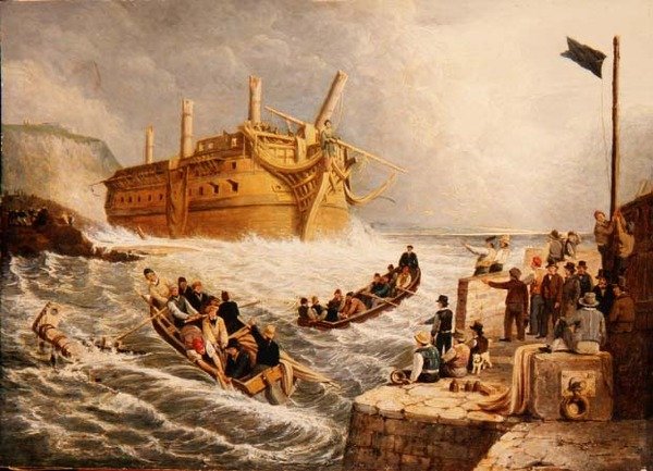 Skeppsbrott nedanför Whitby av Robert Gibb