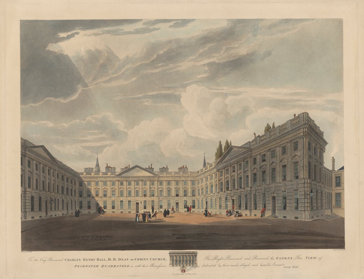 Peckwater Quadrangle, Christ Church, Oxford av Robert Havell