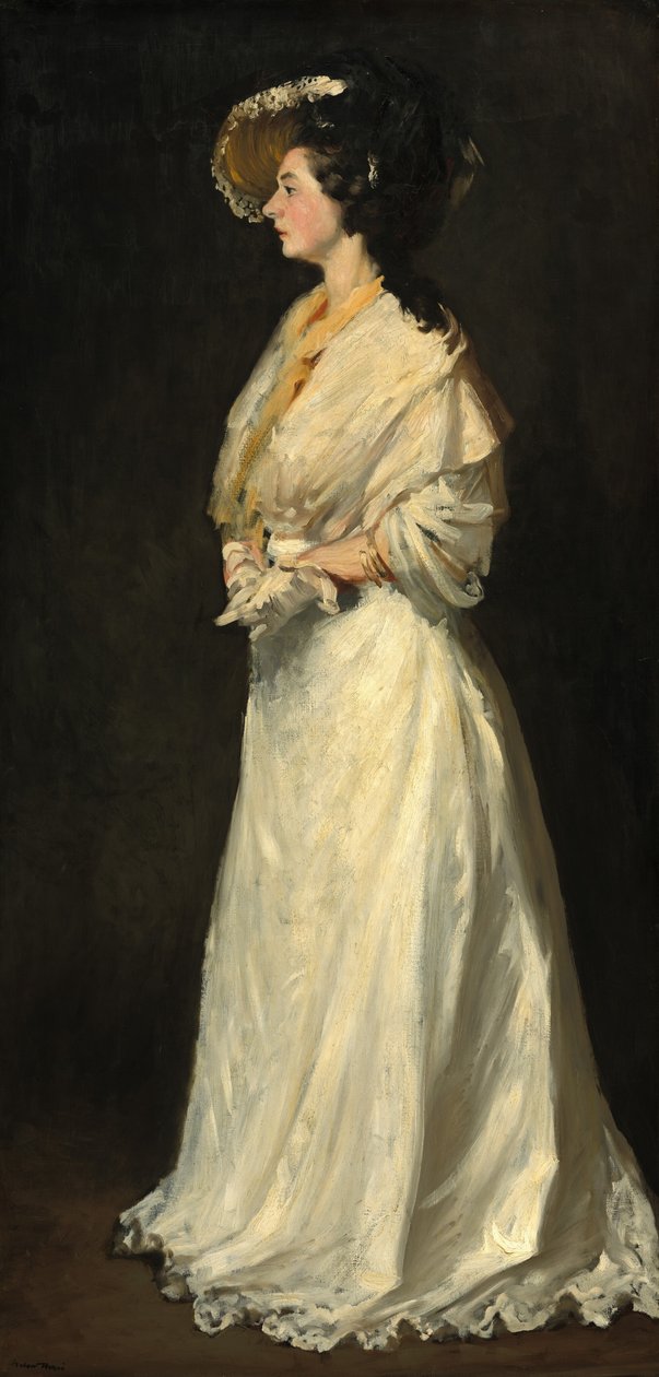 Ung kvinna i vitt, 1904. av Robert Henri