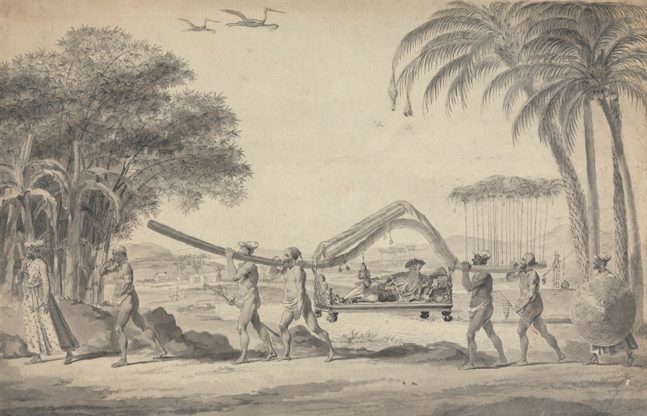 Resenär i en Palanquin i Indien av Robert Home