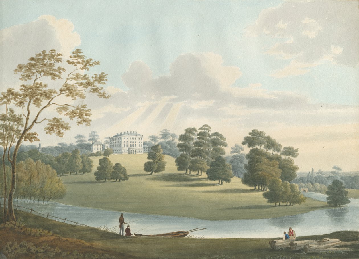Patshull House: akvarellmålning, och [1826] av Robert Noyes