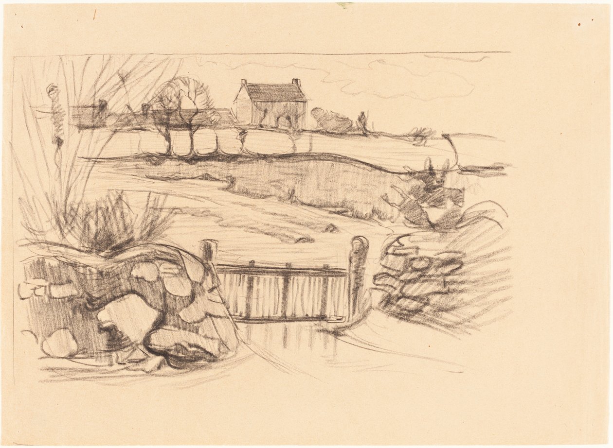 Porten till bondgården, Pont-Aven av Robert Polhill Bevan