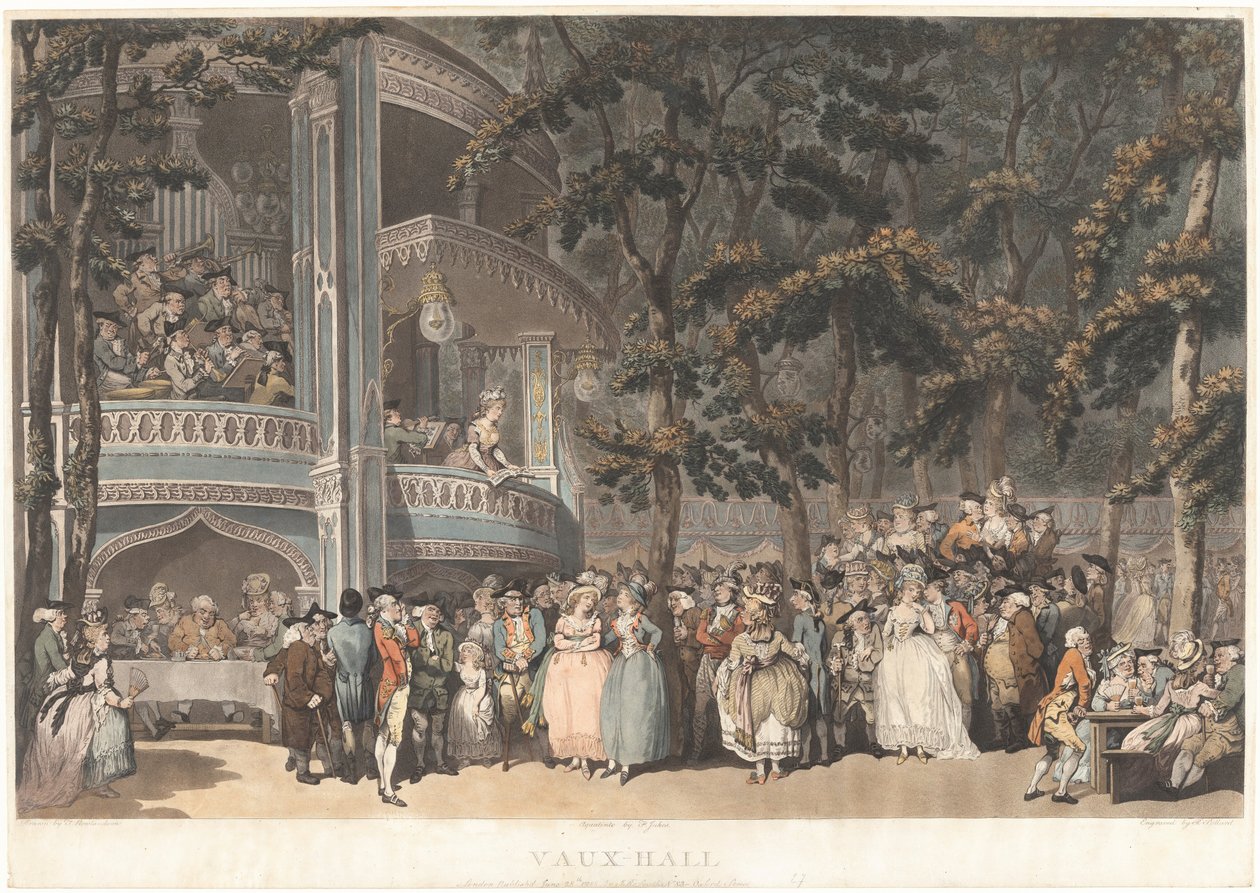 Vauxhall Gardens av Robert Pollard and Francis Jukes after Thomas Rowlandson, published by John Raphael Smith