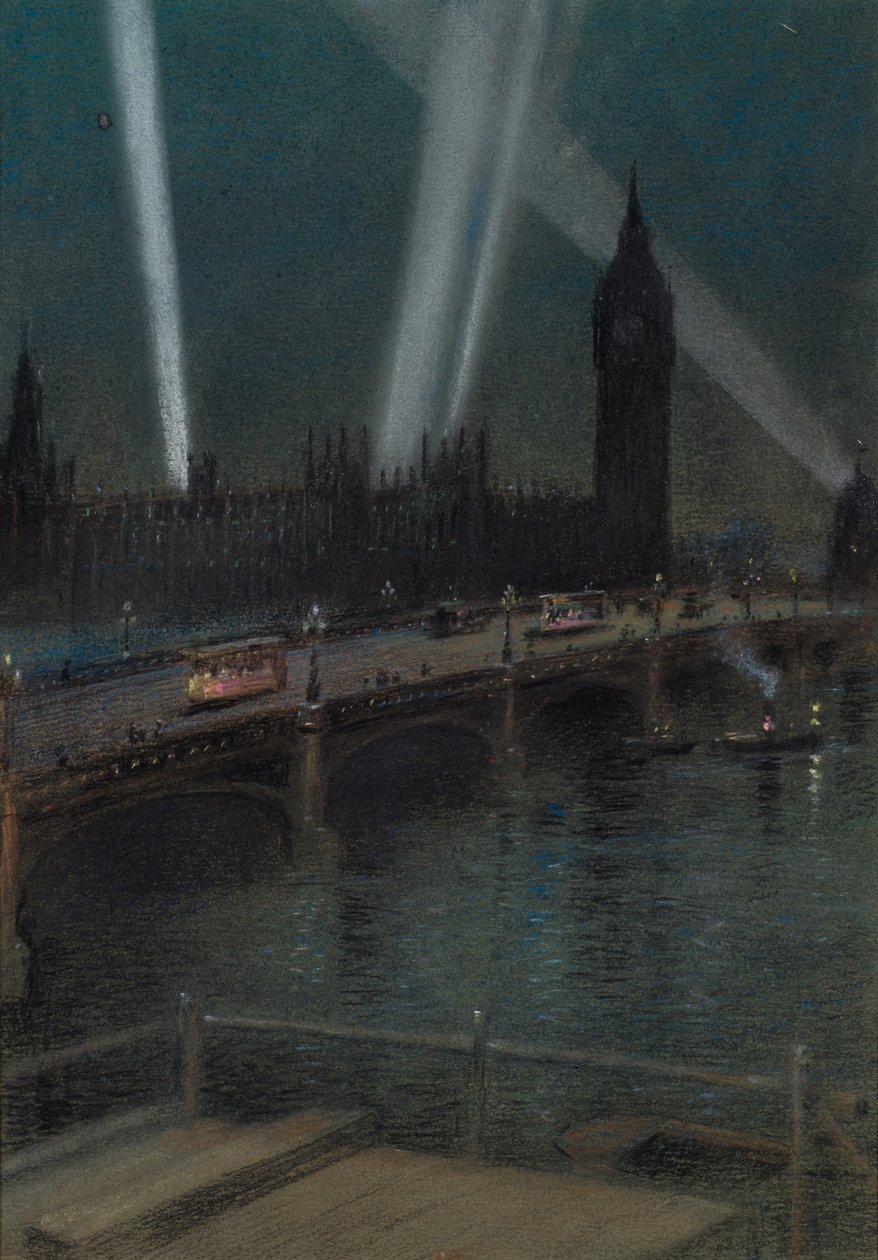 Krigssökljus över Westminster Bridge av Robert Randoll
