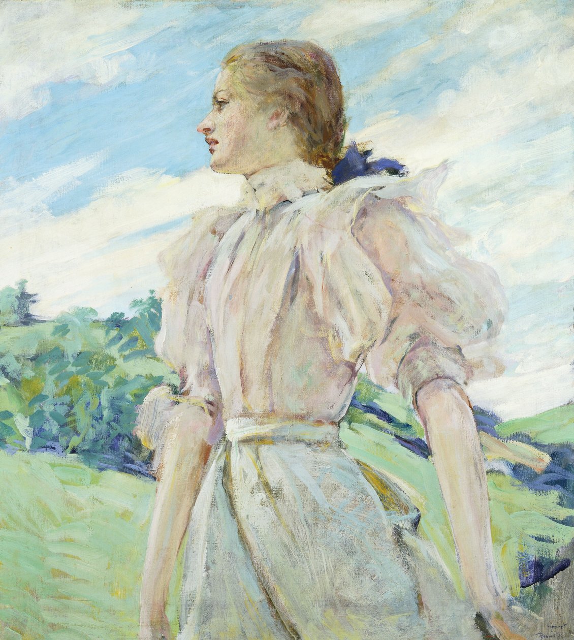 A Breezy Day, ca 1898 (olja på duk) av Robert Reid