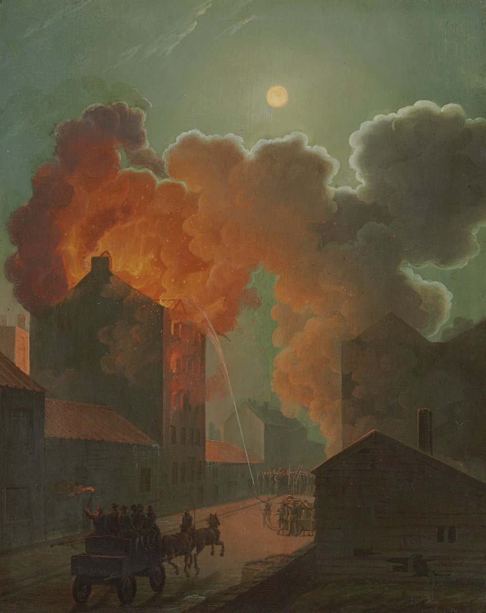 A Fire in Boston by Moonlight, c.1830-1835 av Robert Salmon
